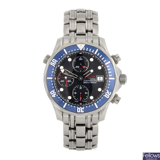 (133099688) A stainless steel automatic chronograph gentleman's Omega Seamaster bracelet watch.