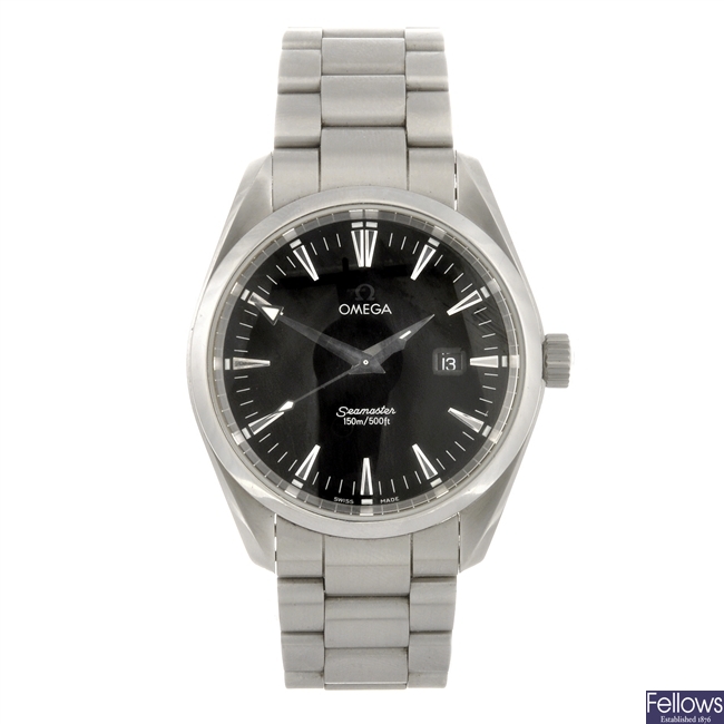 (220982330) A stainless steel quartz gentleman's Omega Seamaster Aqua Terra bracelet watch.