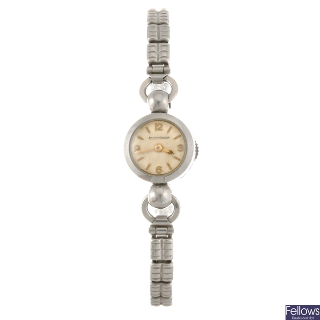 A stainless steel manual wind lady's Jaeger-LeCoultre bracelet watch.