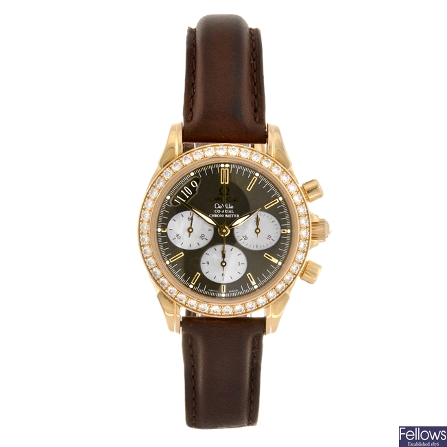 (808009979) An 18k gold automatic lady's Omega De Ville wrist watch.