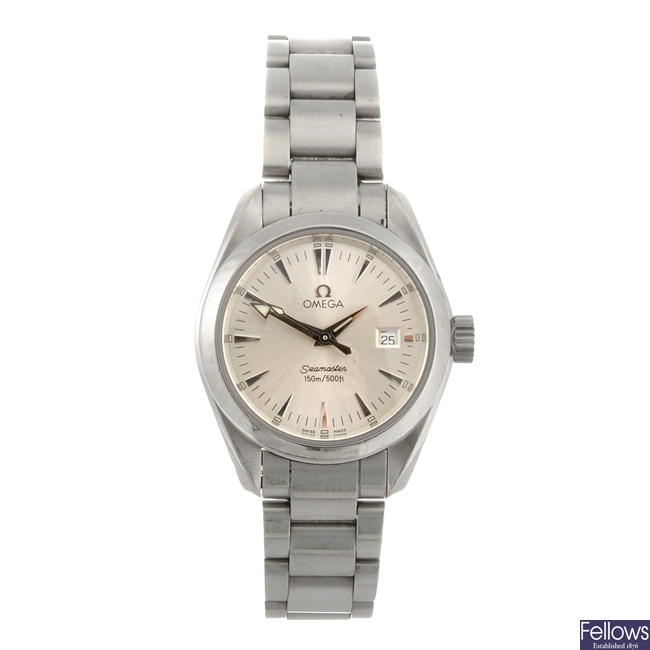 (904003117) A stainless steel quartz lady's Omega Seamaster Aqua Terra bracelet watch.