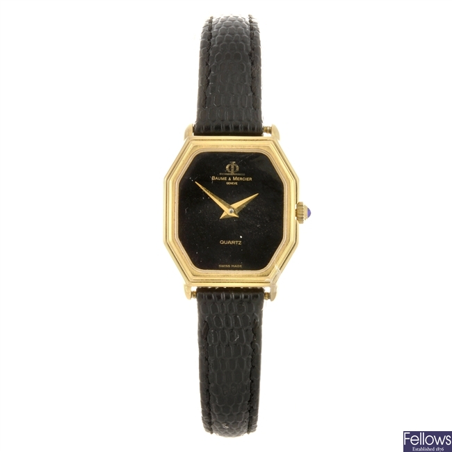 (1102016200) An 18k gold quartz lady's Baume & Mercier wrist watch.