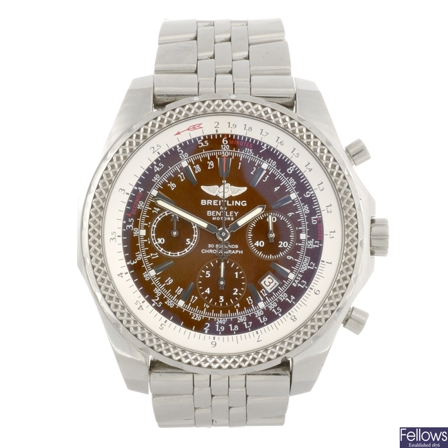 A stainless steel automatic chronograph gentleman's Breitling for Bentley Motors bracelet watch.