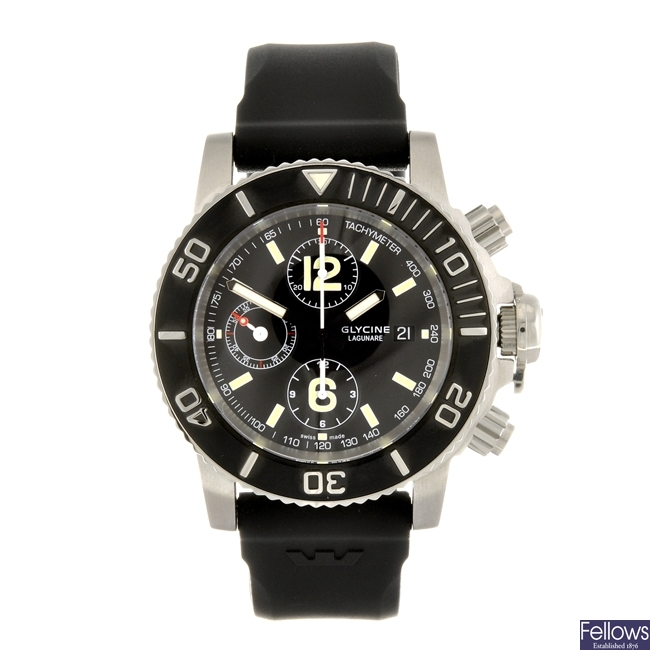 A stainless steel automatic chronograph gentleman's Glycine Lagunare Chrono LC1000 wrist watch.