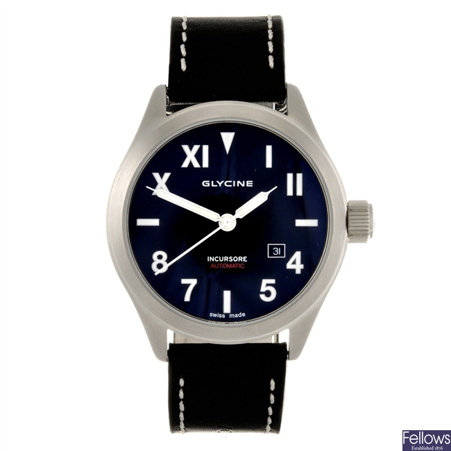 A stainless steel automatic gentleman's Glycine Incursore III wrist watch.