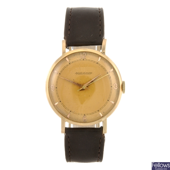 An 18k gold manual wind gentleman's Jaeger-LeCoultre wrist watch.