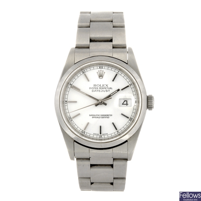 (304291157) A stainless steel automatic gentleman's Rolex Datejust bracelet watch.