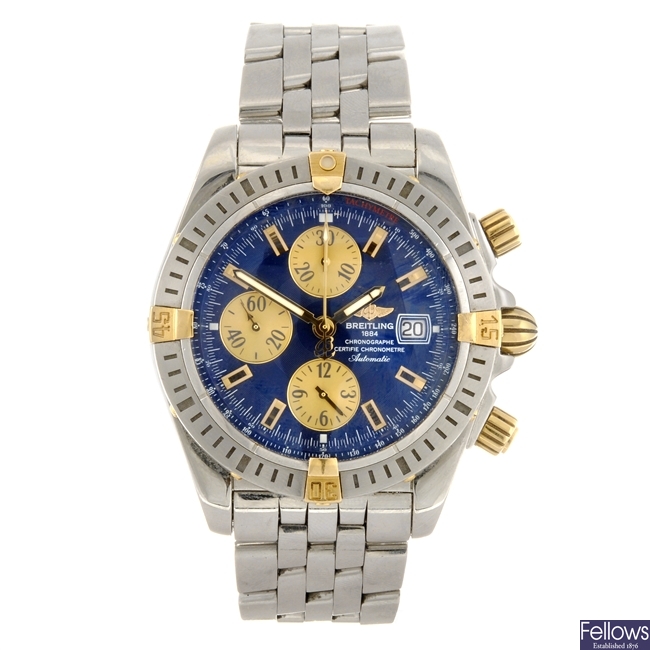 (604011984) A bi-metal automatic gentleman's Breitling Chronomat Evolution bracelet watch.