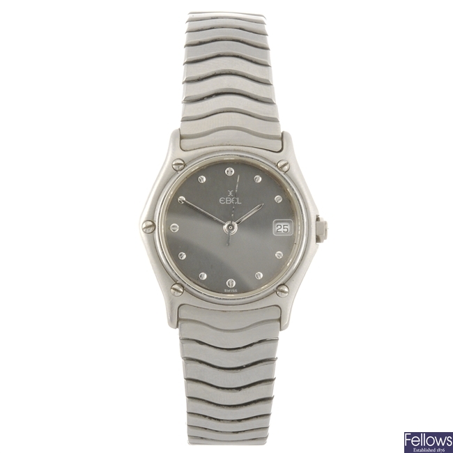 A stainless steel quartz lady's Ebel Classic Wave bracelet watch.
