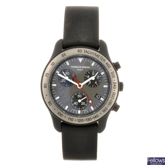A titanium quartz Porsche Design wrist watch.