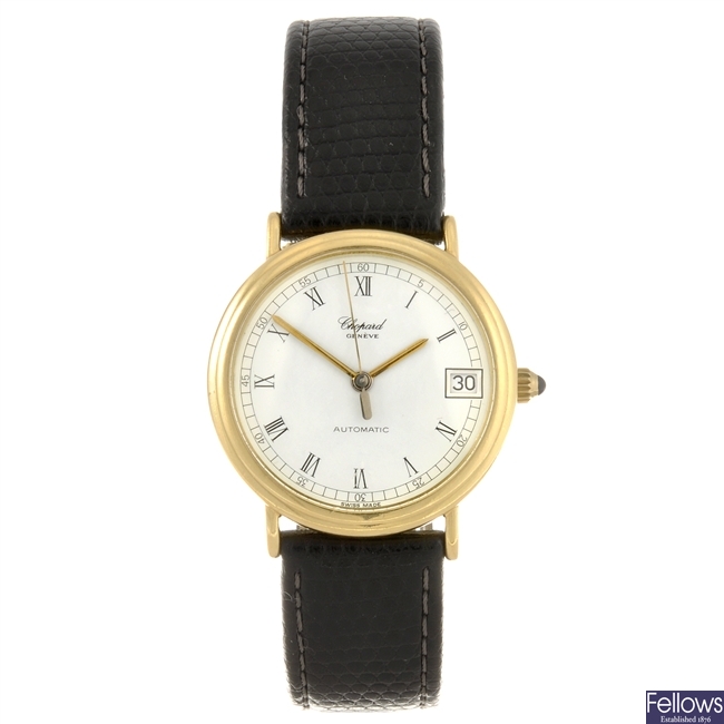 An 18k gold automatic gentleman's Chopard wrist watch.