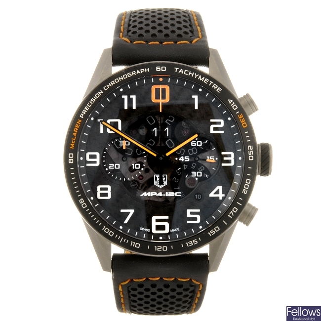 A titanium automatic chronograph gentleman's Tag Heuer McLaren MP4.12C wrist watch.