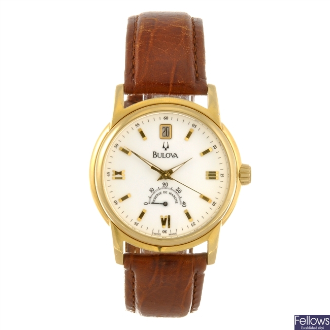 A gold plated automatic gentleman's Bulova wrist watch.