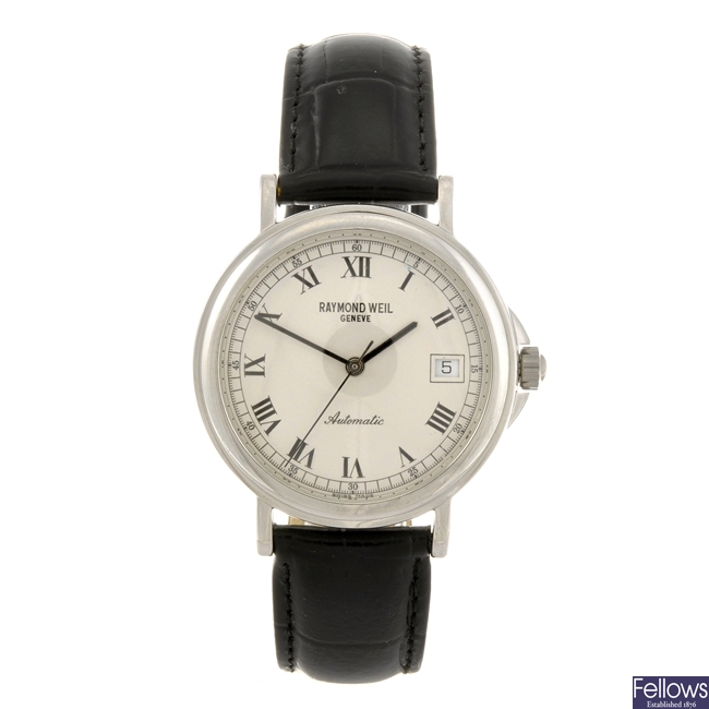 A stainless steel automatic gentleman's Raymond Weil Tradition wrist watch.