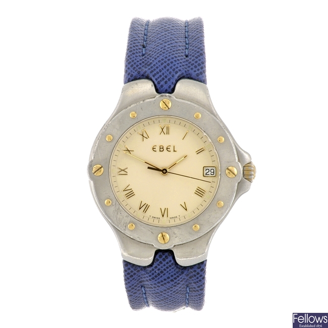A stainless steel quartz gentleman's Ebel Sportwave wrist watch.