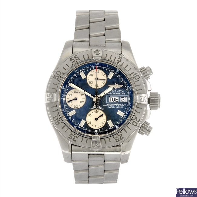 (403046830) A stainless steel automatic gentleman's Breitling SuperOcean bracelet watch.