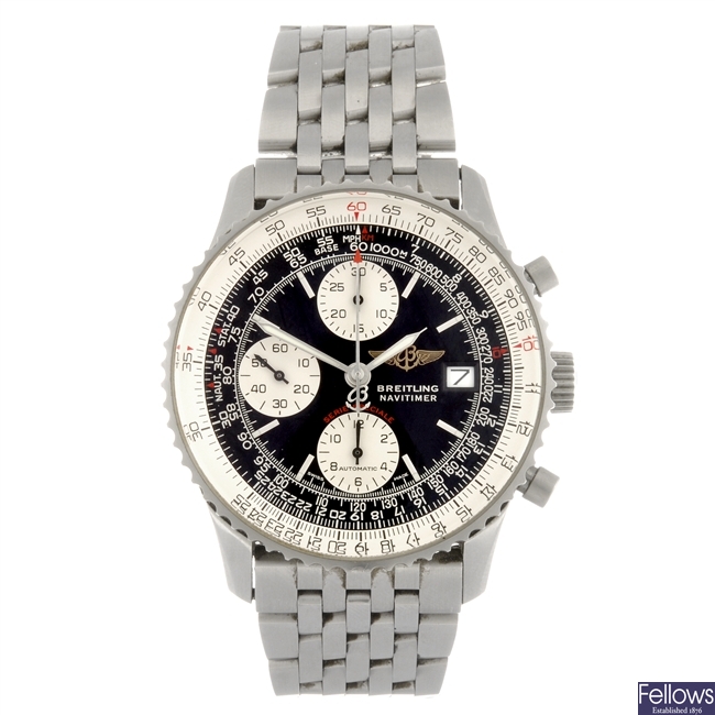 (134177507) A stainless steel automatic chronograph gentleman's Breitling Navitimer bracelet watch.