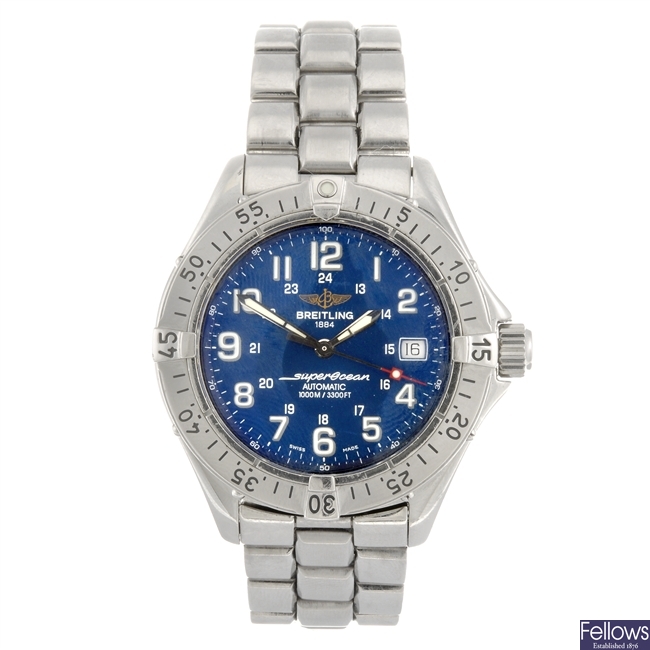 (207304224) A stainless steel automatic gentleman's Breitling Superocean bracelet watch.