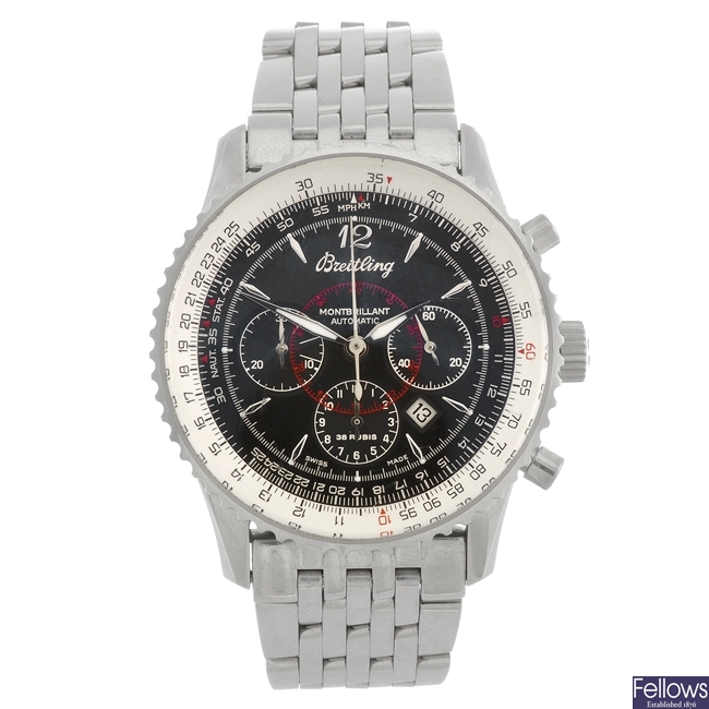 A stainless steel automatic chronograph gentleman's Breitling Montbrillant bracelet watch.