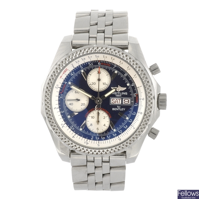 A stainless steel automatic gentleman's Breitling for Bentley bracelet watch.