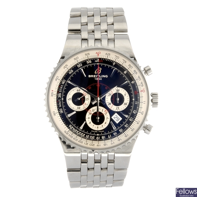 A stainless steel automatic chronograph gentleman's Breitling Montbrillant 47 bracelet watch.