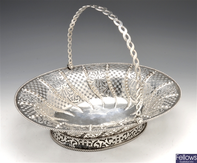 A George II silver bread basket.