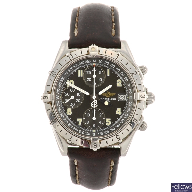 A stainless steel automatic chronograph gentleman's Breitling Chronomat wrist watch.