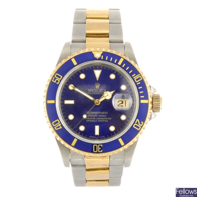 (809032699) A bi-metal automatic gentleman's Rolex Submariner bracelet watch.