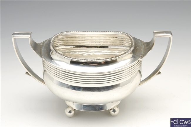 A George III silver sugar bowl, Ann Robertson Newcastle.