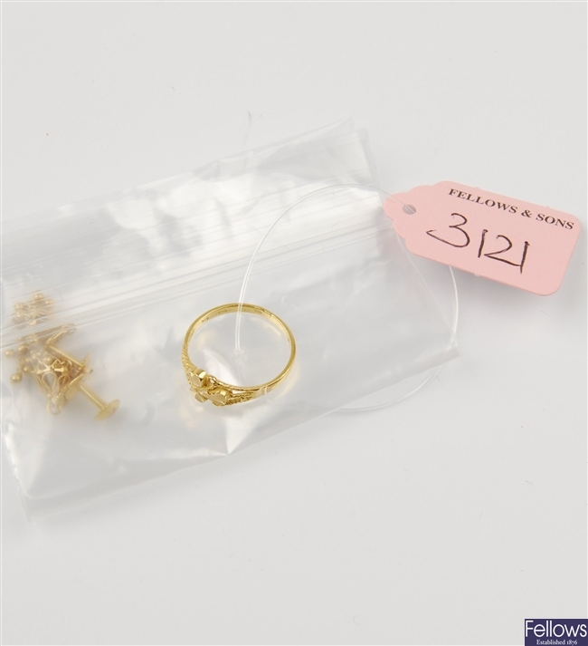(808011219) bracelet stud earrings, 22ct ring