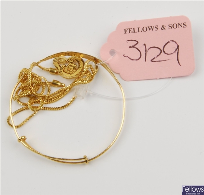 (808011277) 22ct bangle, bracelet misc. chain