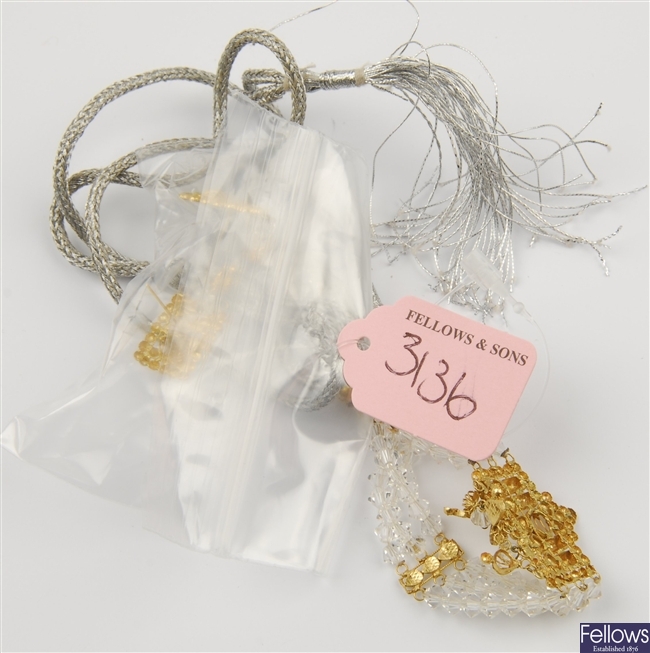 (808011303) 22ct  fancy earrings, bracelet fancy necklet