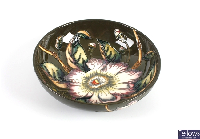 A 1990's Moorcroft circular pottery bowl