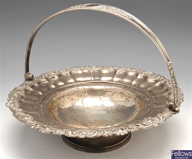 A George IV silver basket by John & Thomas Settle Sheffield 1824.