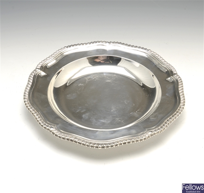 A Victorian silver dish by R & S Garrard & Co.
