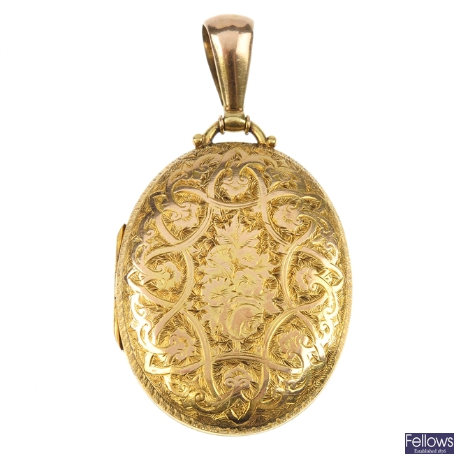 A late Victorian 15ct gold locket, circa 1870.