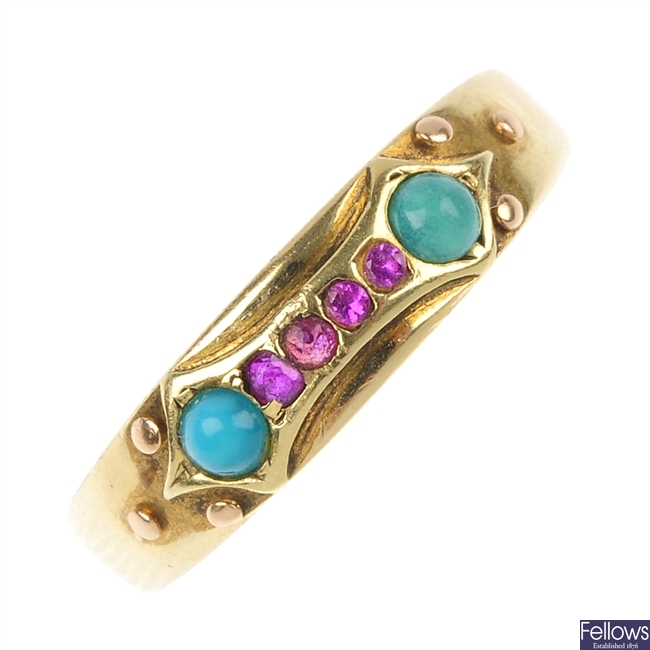 A 15ct gold gem-set dress ring.