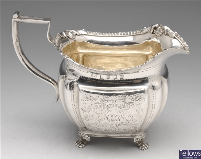 A George III Irish cream jug. 