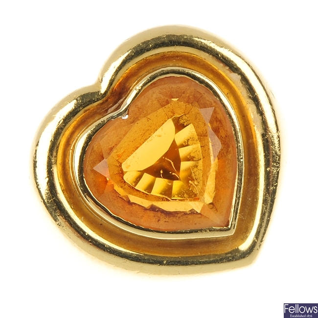A citrine single-stone ring.