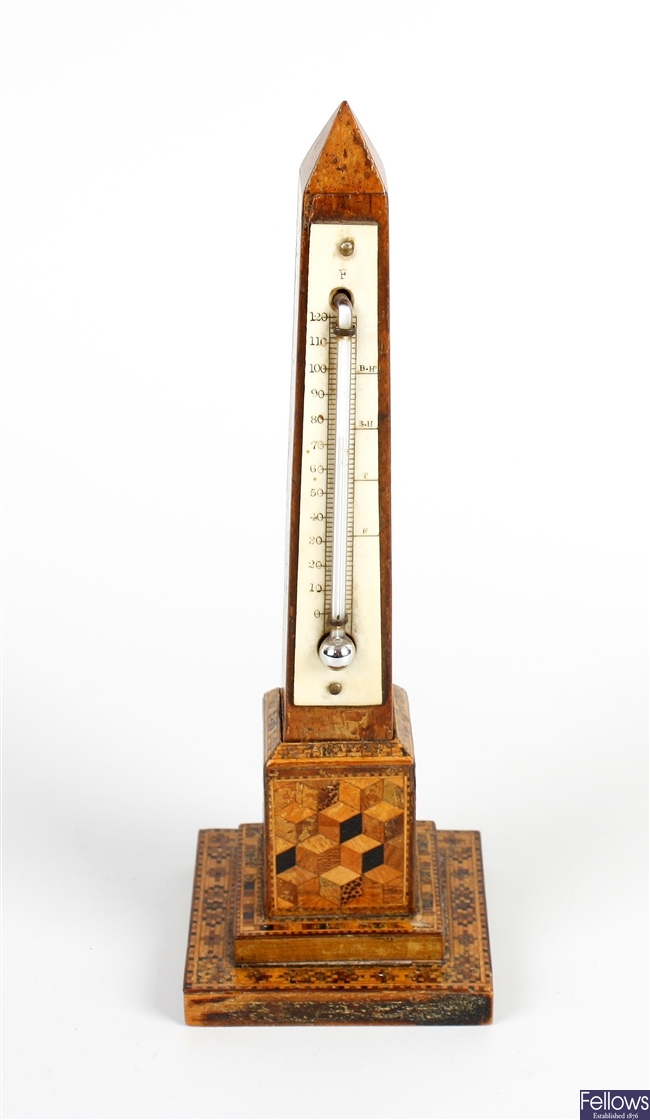 Glass Obelisk Desk Thermometer