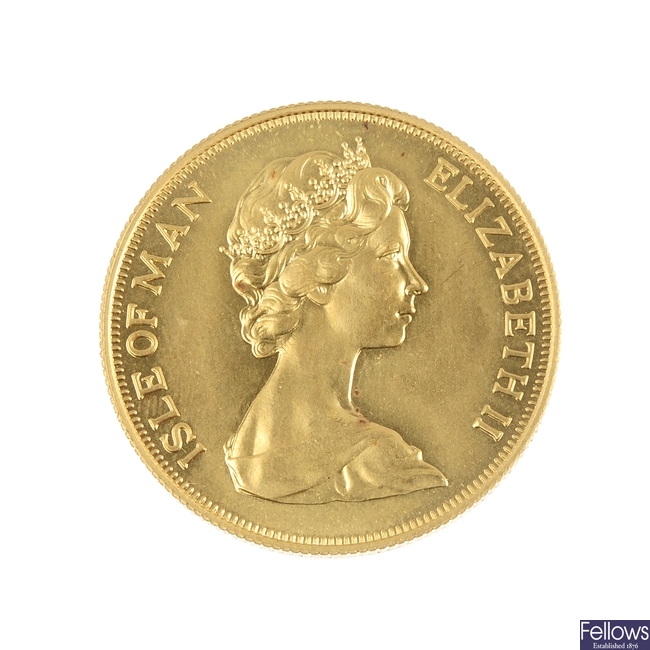 Isle of Man, Elizabeth II, gold 2-Pounds 1973.