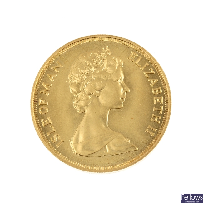Isle of Man, Elizabeth II, gold 5-Pounds 1973.