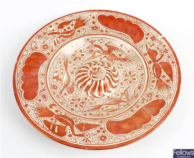 A Ginori Hispano-Moresque style lustre pottery dish