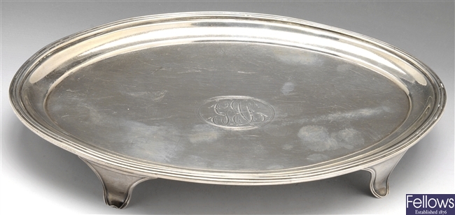 A George III silver teapot stand.