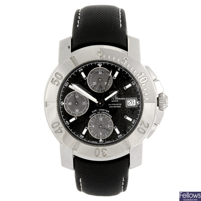 A stainless steel automatic chronograph gentleman's Baume & Mercier Capeland wrist watch.