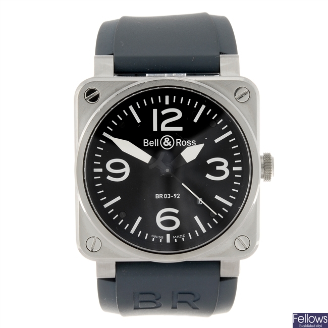 A stainless steel automatic gentleman's Bell & Ross wrist watch.