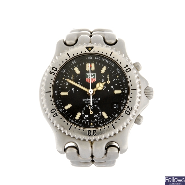 (919009633) A stainless steel quartz gentleman's Tag Heuer S/el bracelet watch.