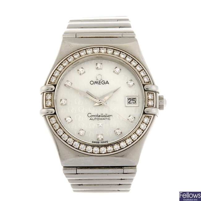 (960000687) A stainless steel automatic lady's Omega Constellation 50th Anniversary bracelet watch.