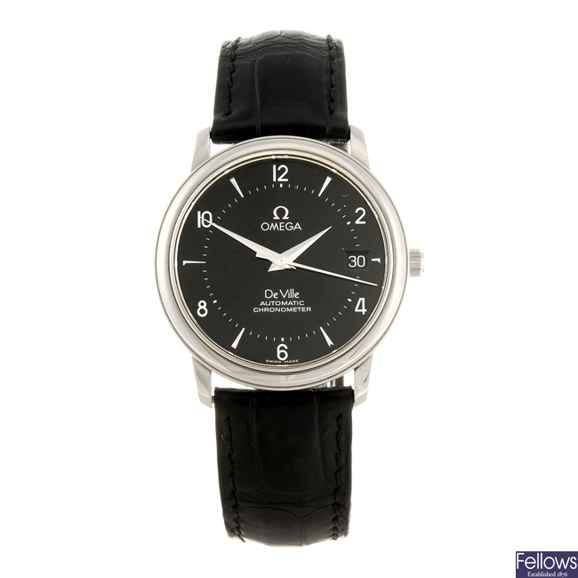 (133102050) A stainless steel automatic gentleman's Omega De Ville wrist watch.