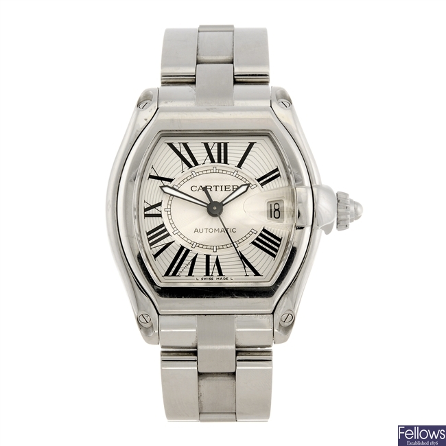 (994001219) A stainless steel automatic Cartier Roadster bracelet watch.